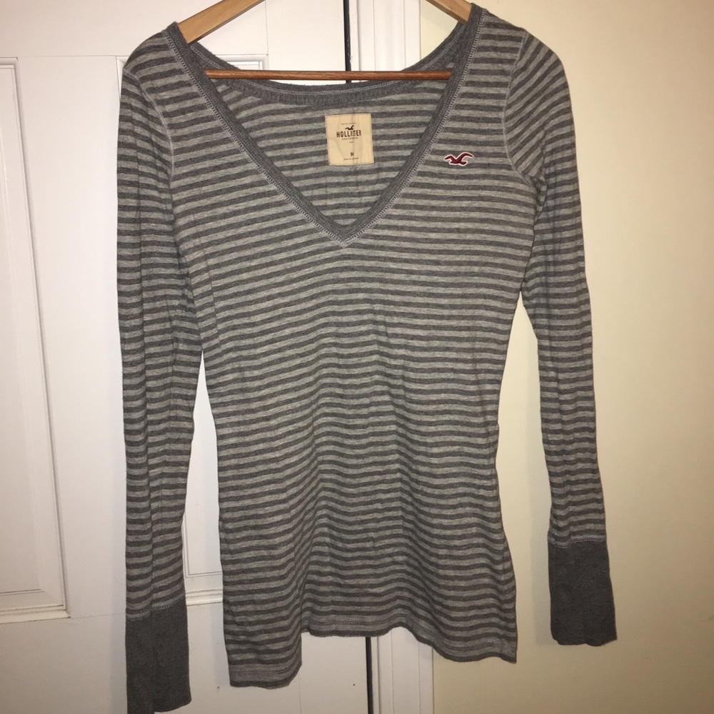 2 for $15- Striped Hollister long sleeve